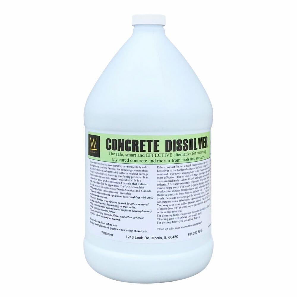 Concrete Dissolver for cleaning concrete tools